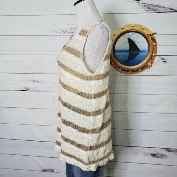 Hem & Thread Sleeveless Striped Knit Sweater Tank Top Womens Size XL Soft - Picture 3 of 7